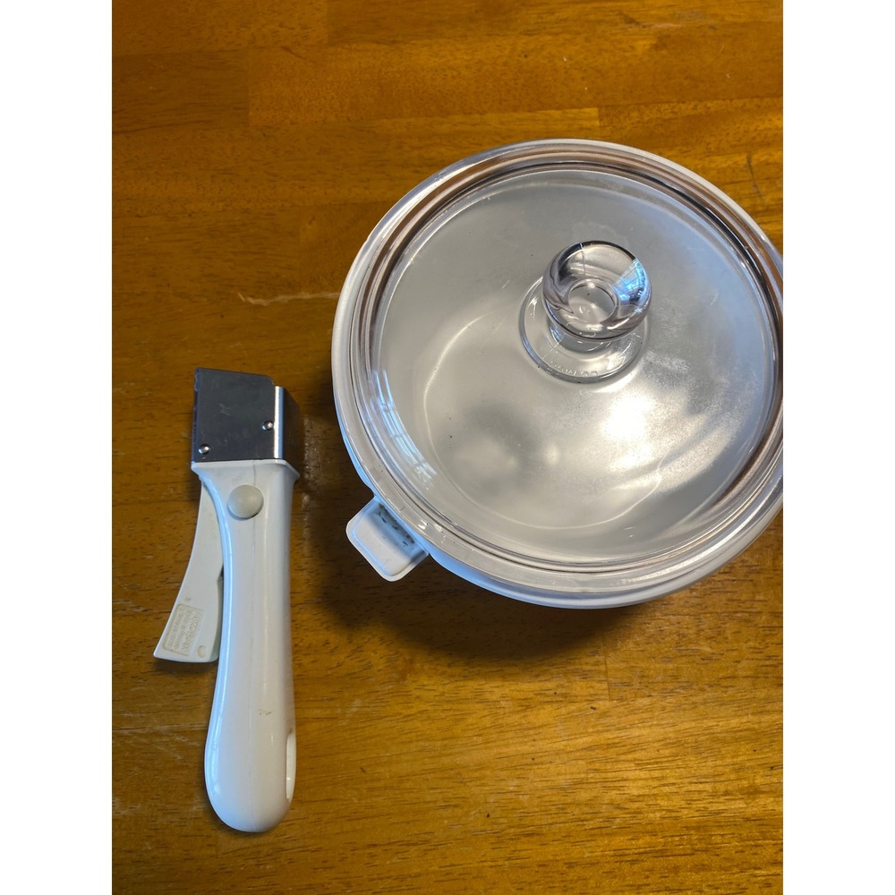 Princess House Nouveau Saucepan 1 Quart White Detachable Handle Lid